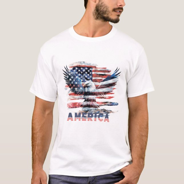 T-shirt Drapeau des États-Unis. Amérique (Devant)