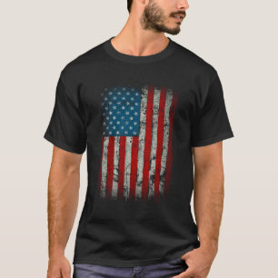 T-shirt Drapeau Des États-Unis D'Amérique Perturbé Patriot