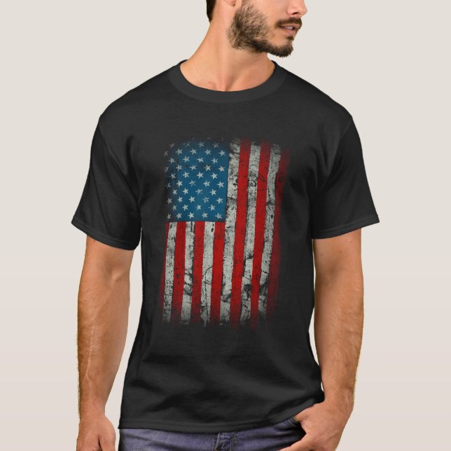 T-shirt Drapeau Des États-Unis D'Amérique Perturbé Patriot (Devant)
