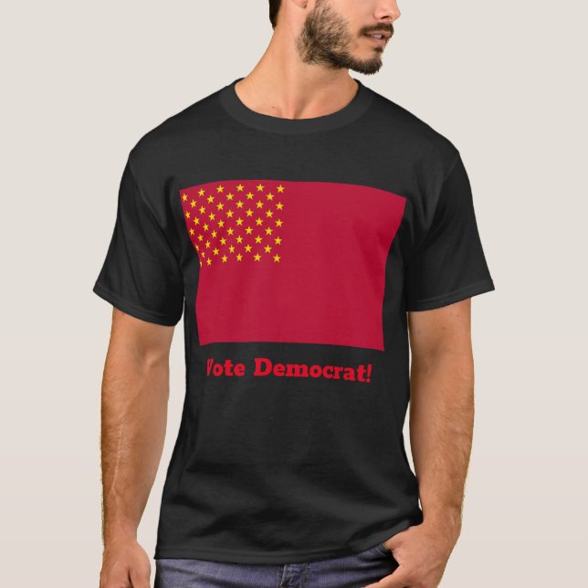 T-shirt Drapeau des États-Unis d'Amérique, Vote Dem! (Devant)