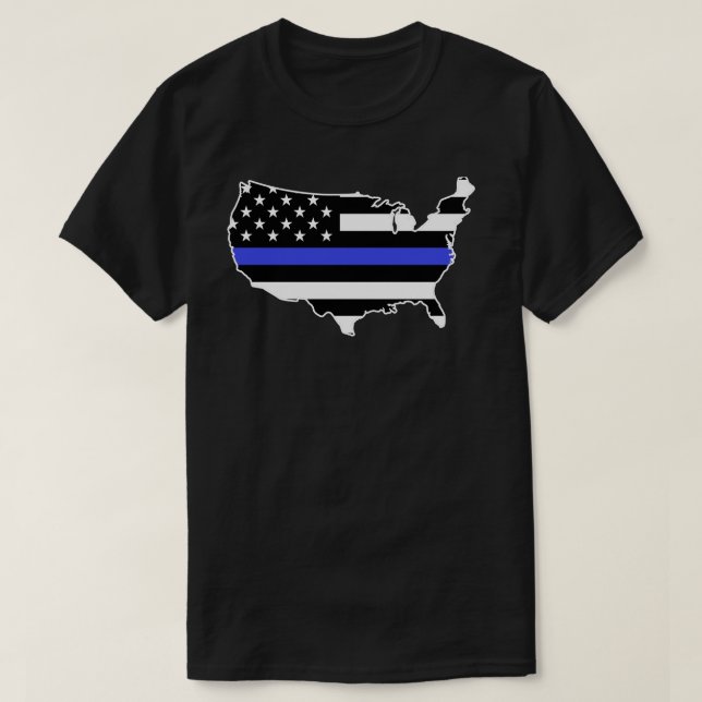T-shirt Drapeau des États-Unis de Blue Lives (Design devant)