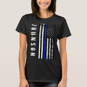 T-shirt Drapeau des Etats-Unis de style de police affligé