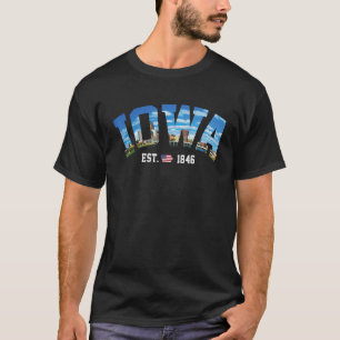 T-shirt Drapeau des États-Unis Drapeau de l'État Cité Ciel