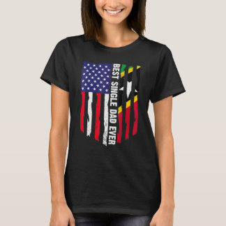 T-shirt Drapeau des États-Unis et drapeau de Saint Kitts e