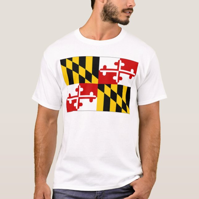 T-shirt Drapeau des Etats-Unis le Maryland (Devant)