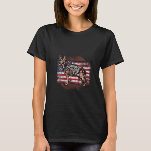 T-shirt Drapeau des femmes Chien animal patriotique allema (Devant)