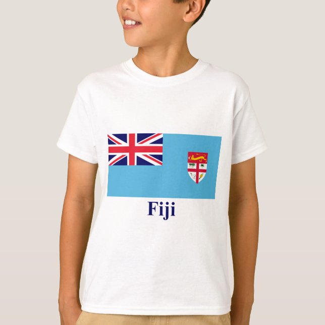 T-shirt Drapeau des Fidji avec le nom (Devant)