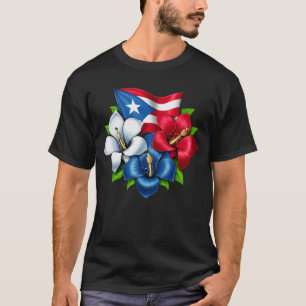 T-shirt Drapeau des fleurs Porto Rico