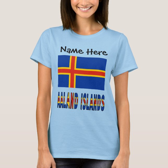 T-shirt Drapeau des îles Aaland et Ålander Femmes personna (Devant)