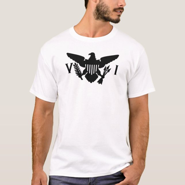 T-shirt Drapeau des îles Vierges américaines (noir) (Devant)