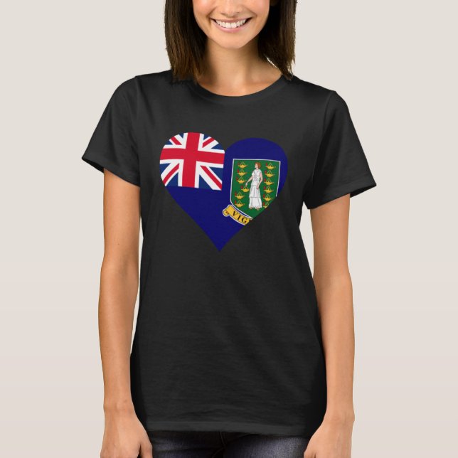 T-shirt Drapeau des îles Vierges britanniques Amour du coe (Devant)