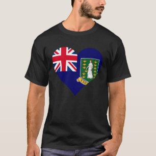 T-shirt Drapeau des îles Vierges britanniques Coeur Love P