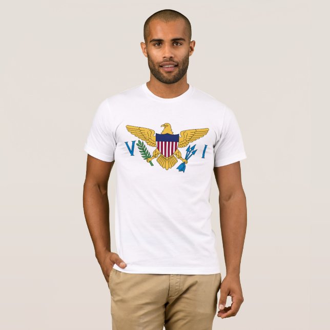 T-shirt Drapeau des Îles Vierges des États-Unis (Devant entier)