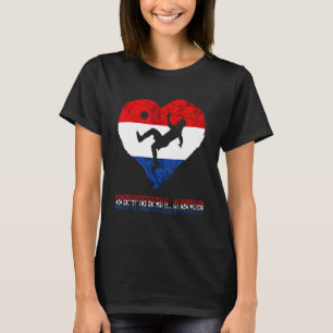 T-shirt Drapeau des Pays-Bas Cœur de football néerlandais 