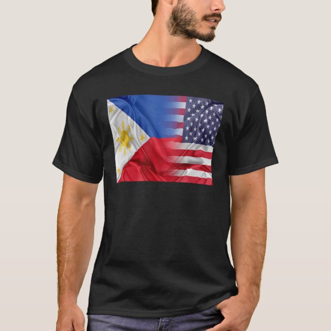 T-shirt Drapeau Des Philippines Aux Philippines - Racines  (Devant)