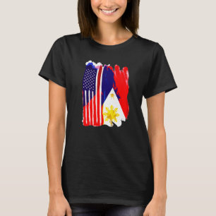 T-shirt Drapeau des Philippines demi-américain demi-philip