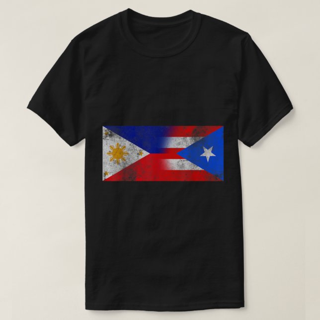 T-shirt Drapeau Des Philippines Et De Porto Rico (Design devant)