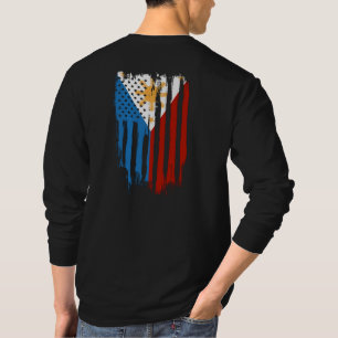 T-shirt Drapeau des Philippines moitié américain moitié ph