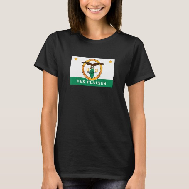 T-shirt Drapeau Des Plaines Illinois (Devant)