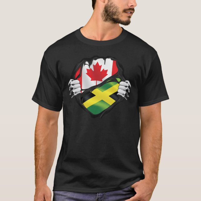 T-shirt Drapeau des racines arrachées aux mains canadienne (Devant)