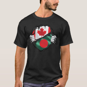 T-shirt Drapeau des racines arrachées par les mains canadi