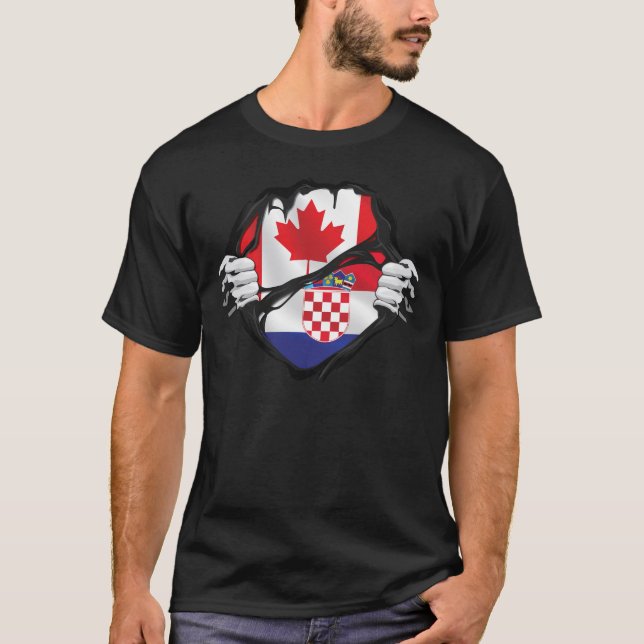 T-shirt Drapeau des racines arrachées par les mains canadi (Devant)