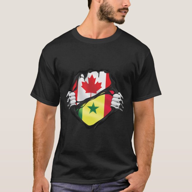 T-shirt Drapeau des racines arrachées par les mains canadi (Devant)