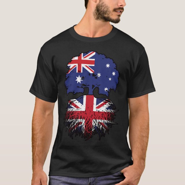 T-shirt Drapeau des racines d'arbre de l'Australie britann (Devant)
