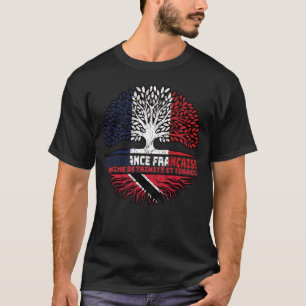 T-shirt Drapeau des racines d'arbre France France Trinité-