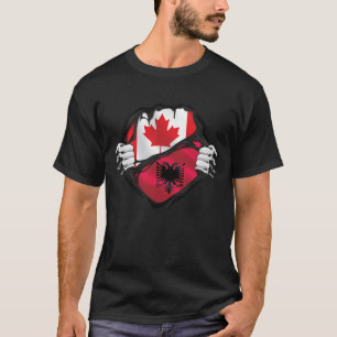 T-shirt Drapeau des racines des mains canadiennes albanais