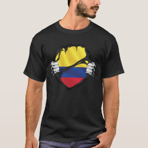 T-shirt Drapeau des racines pures colombiennes noir