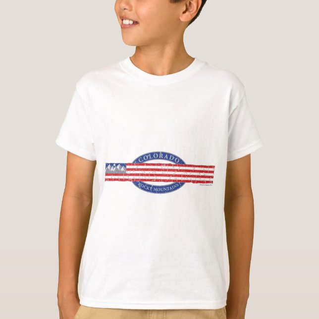 T-shirt Drapeau des Rocheuses du Colorado (Devant)