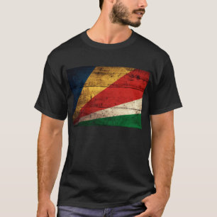 T-shirt Drapeau des Seychelles en bois