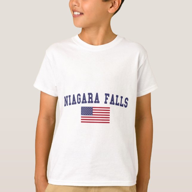T-shirt Drapeau des USA de chutes du Niagara (Devant)