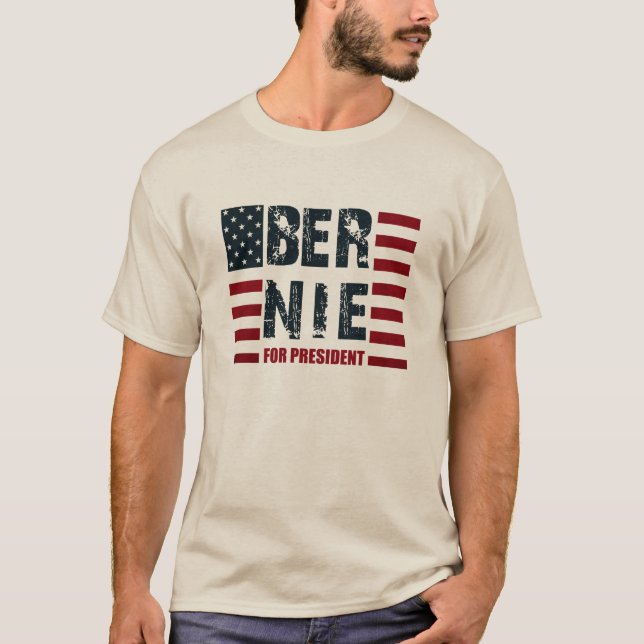 T-shirt Drapeau des USA de ponceuses de Bernie (Devant)