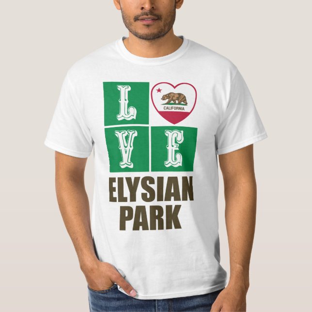 T-shirt Drapeau d'État de Californie Coeur Elysian Park (Devant)