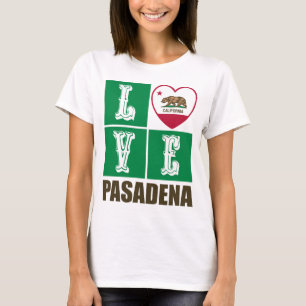 T-shirt Drapeau d'État de Californie Coeur Pasadena