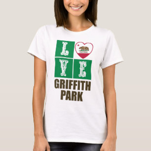 T-shirt Drapeau d'État de Californie Heart Griffith Park