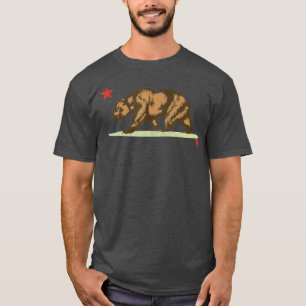 T-shirt Drapeau d'état de Californie Surfboard Bear