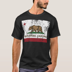 T-shirt drapeau d'état de la Californie de verdes de palos