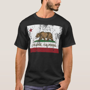 T-shirt drapeau d'état de San Jose la Californie