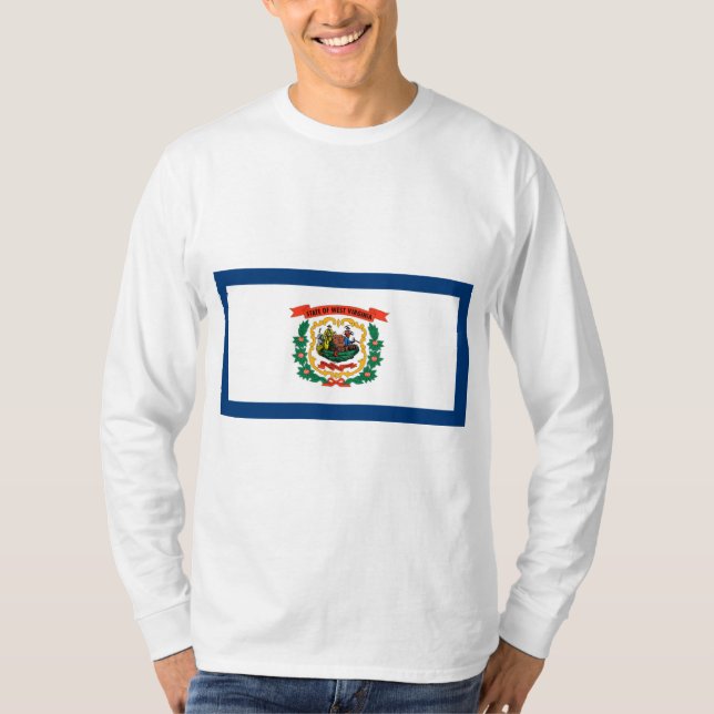T-shirt Drapeau d'État de Virginie-Occidentale (Devant)