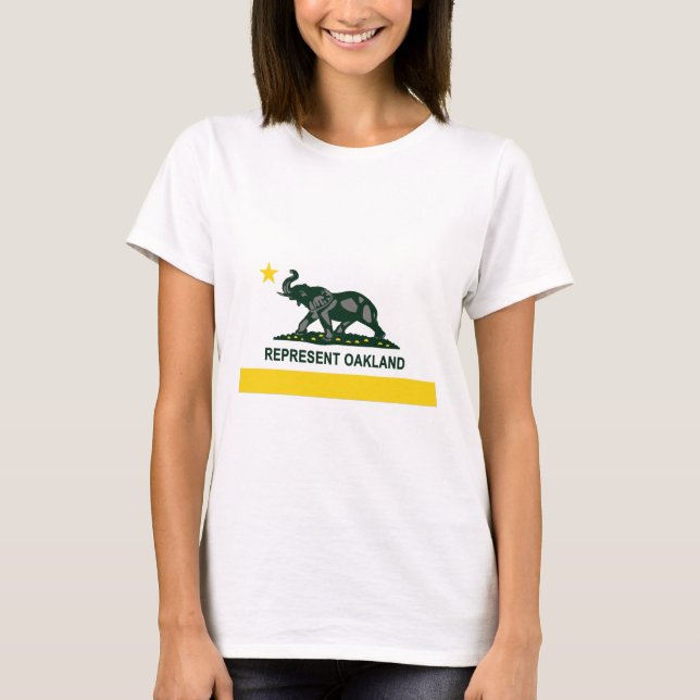 T-shirt Drapeau d'état d'Oakland (lumière) (Devant)