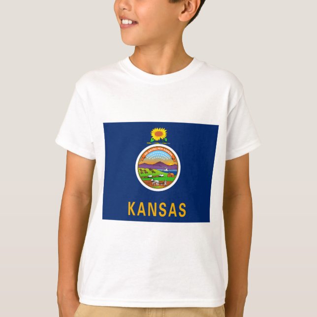 T-shirt Drapeau d'État du Kansas (Devant)