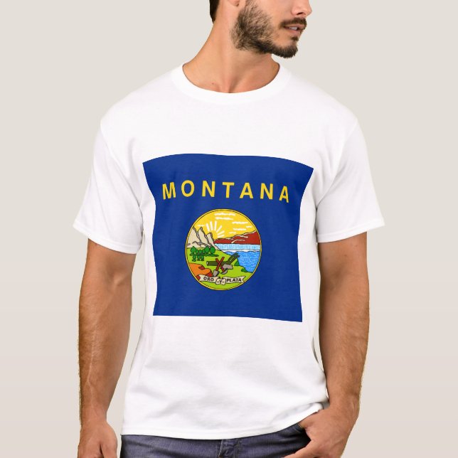 T-shirt Drapeau d'État du Montana (Devant)