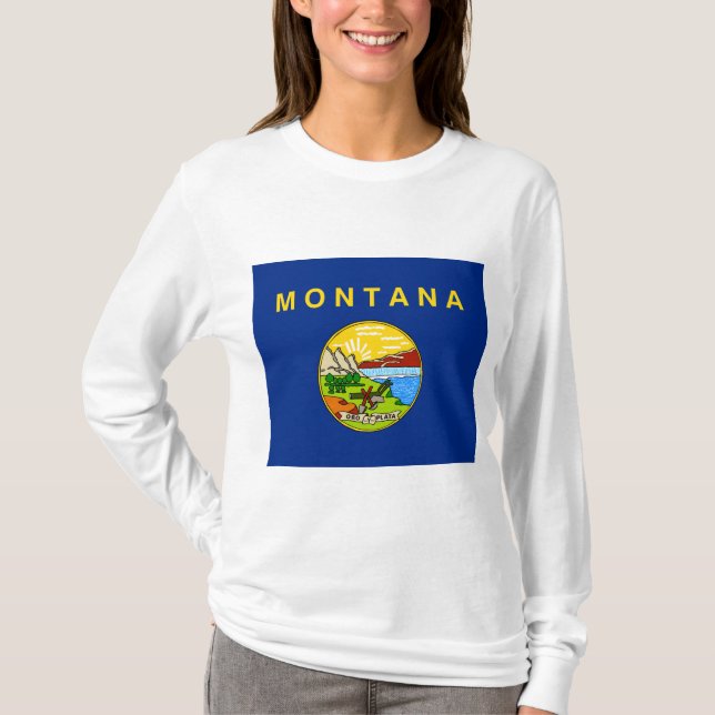 T-shirt Drapeau d'État du Montana (Devant)
