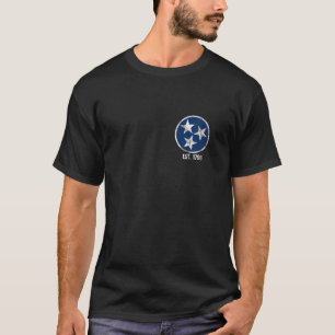 T-shirt Drapeau d'état du Tennessee Bleu Blanc étoiles Est