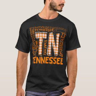 T-shirt Drapeau D'État Du Tennessee Orange Plaid Tn
