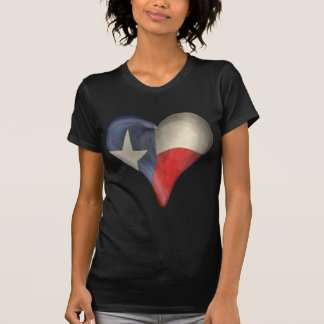 T-shirt Drapeau d'état du Texas à un coeur