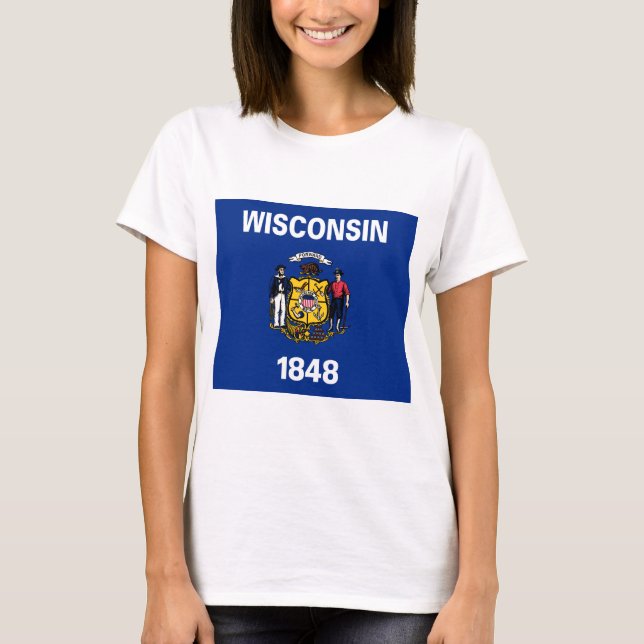 T-shirt Drapeau d'État du Wisconsin (Devant)